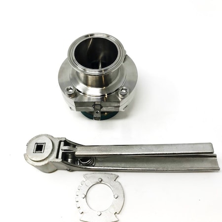 Alfa Laval Sanitary Butterfly Valve 2"Tri Clamp EPDM 316L SS Multi-Pos Handle LKB51A-2-E-316L-MP